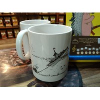 Чашка з авторським малюнком "Трактор допомагає кораблю знайти дорогу".